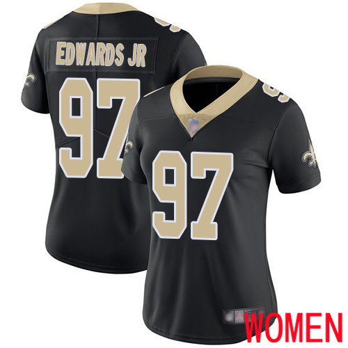 New Orleans Saints Limited Black Women Mario Edwards Jr Home Jersey NFL Football #97 Vapor Untouchable Jersey->youth nfl jersey->Youth Jersey